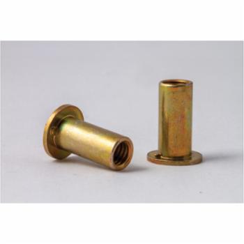 CF-AEA8R75 AEA8R75, Rivetnut Insert, 8-32 UNC-3B (.010-.075 Grip) Round Body Ribbed, Flat Head, Aluminum, Gol